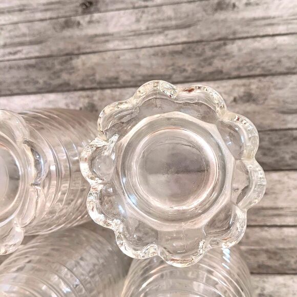 Set Of 4 Vintage Anchor Hocking Coronation Clear Glass Footed Tumblers - Picture 10 of 10